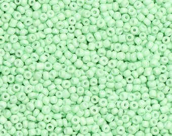 12/0 Mint Green glass seed bead, 15 gram bag