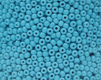 12/0 Turquoise Blue glass seed bead, 15 gram bag