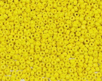 12/0 Bright Yellow glass seed bead, 15 gram bag