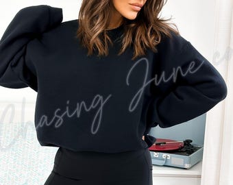 Sudadera de cuello redondo Gildan 18000 en blanco / Jersey unisex de mezcla gruesa / Sudadera lisa neutra / En blanco al por mayor / Lista para planchar o usar