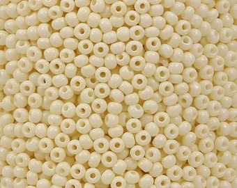 12/0 Beige glass seed bead, 15 gram bag