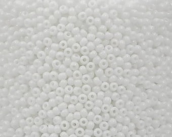 12/0 White glass seed bead, 15 gram bag