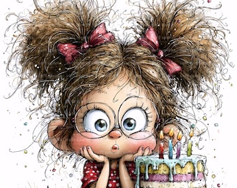14 schrullig Geburtstagstorte Clipart wunderlich Geburtstagskind Aquarell JPGs Bundle Scrapbooking Junk Journal Kartenherstellung Papierhandwerk