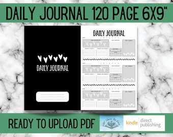 Diario Digital / Interior KDP Diario Diario de Bajo Contenido 120 Páginas 6x9” / Cuaderno / Planificador