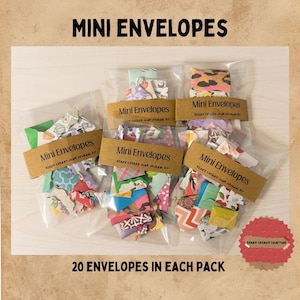 Mini envelopes for junk journaling, scrapbooking paper crafts