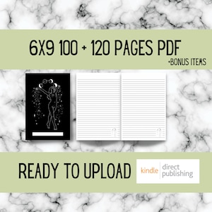 Digital Journal | Pagen Witch Moon Diary Pages | KDP Interior Lined Notebook/Journal/Diary Celestial Moon Woman Theme
