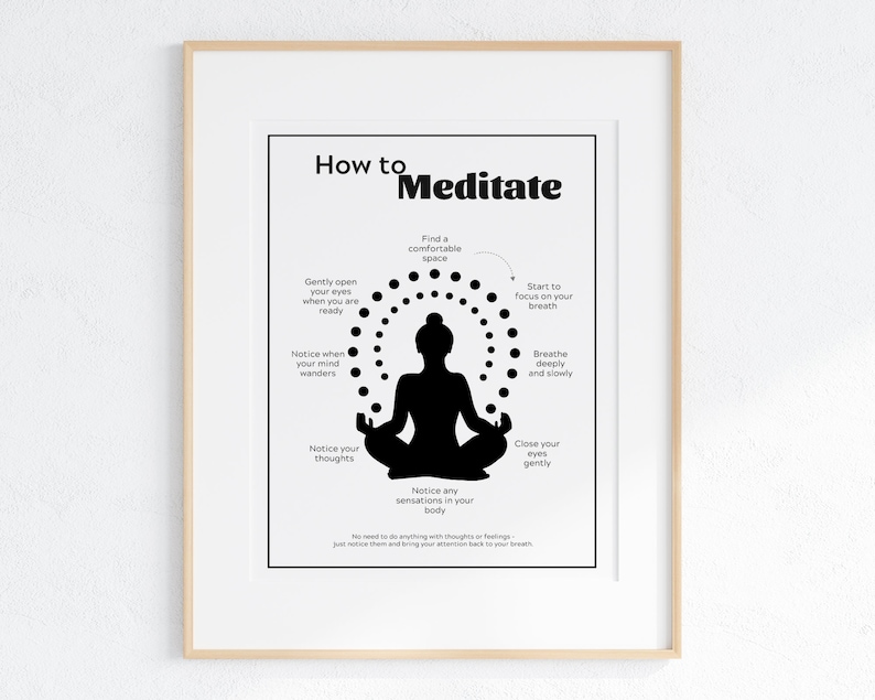 Printable How to Meditate Poster PDF Instant Digital - Etsy