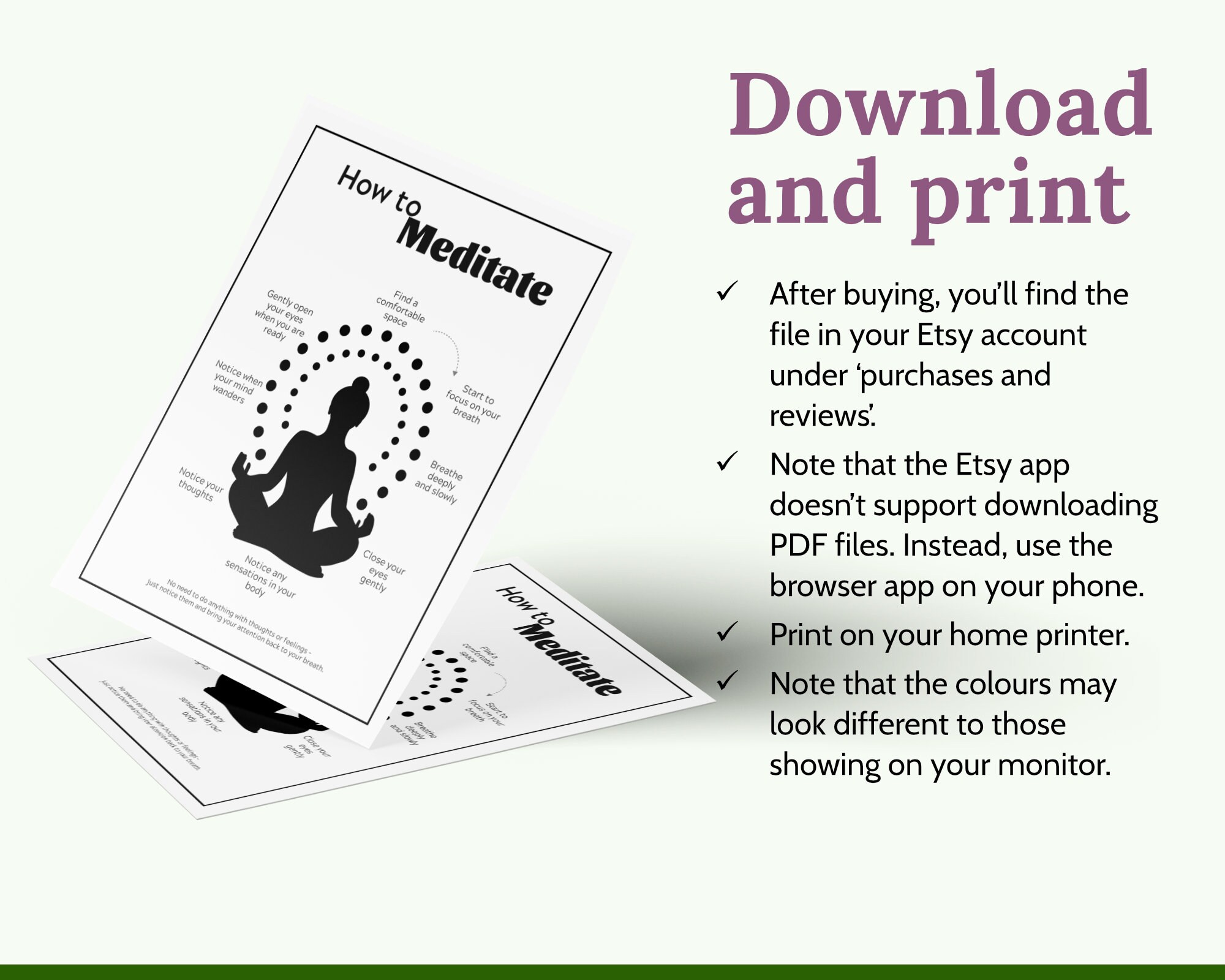 Printable How to Meditate Poster PDF Instant Digital - Etsy