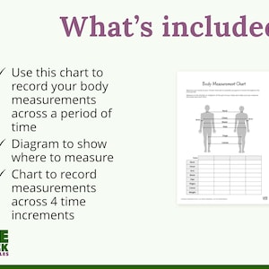 Printable Body Measurement Chart PDF Instant Digital Download Personal ...