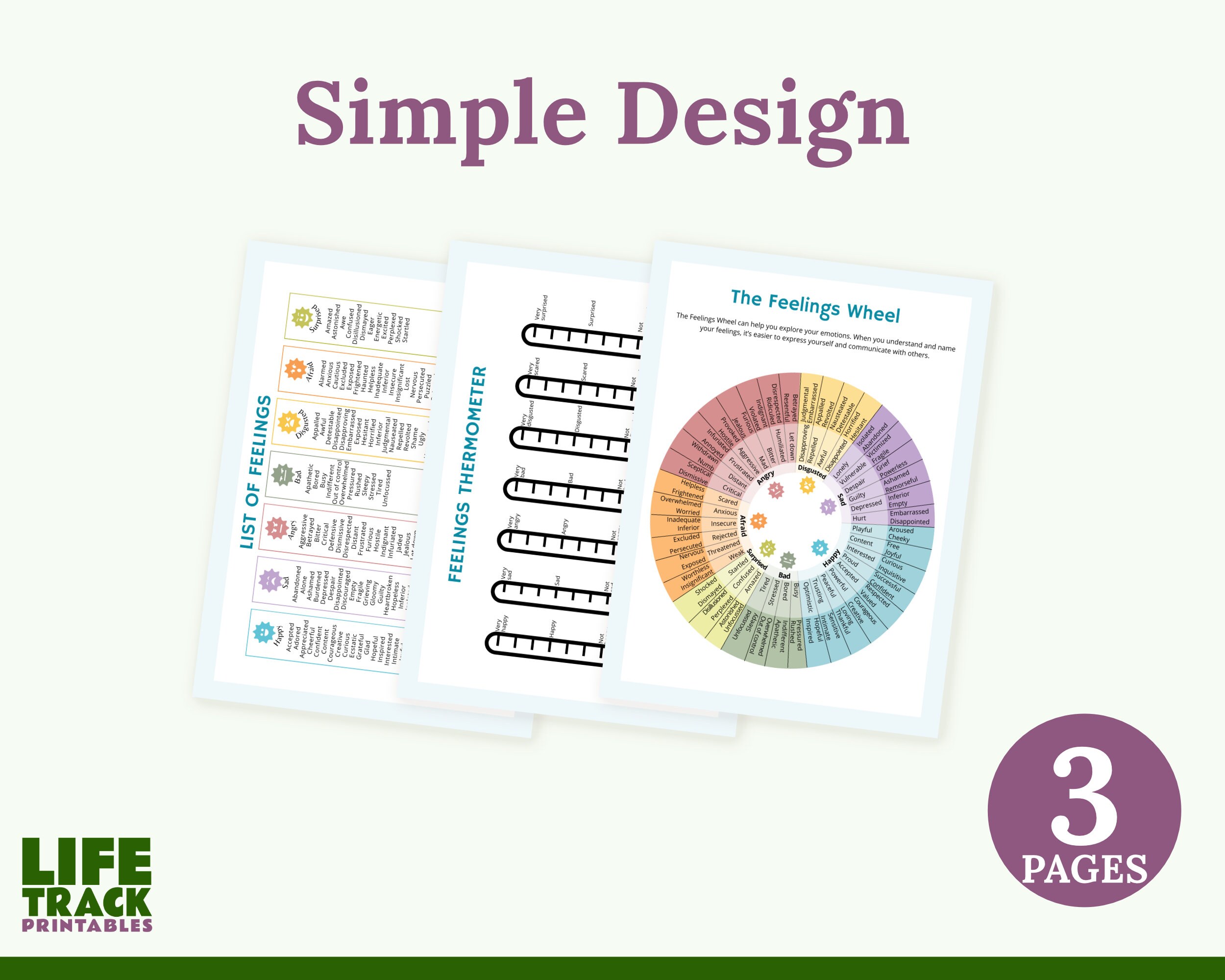Feelings Wheel Emotion Wheel Printable PDF Personal - Etsy