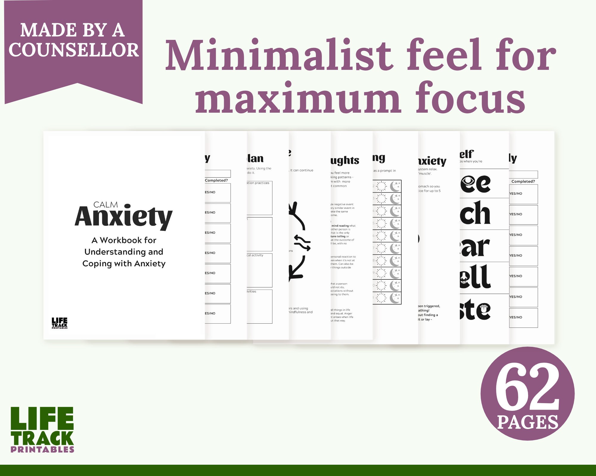 Printable Anxiety Workbook PDF Instant Digital Download Personal Use ...