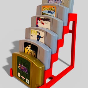 N64 Stand / Display Ständer- 3D gedruckt/ Spielehalter passend für Nintendo N64 6 Cartridge / Module GDX#008