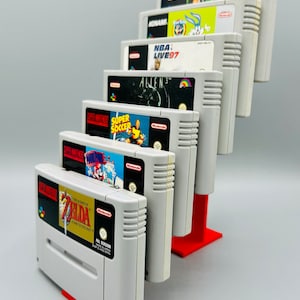 SNES ユニバーサル スタンド / ディスプレイ スタンド - 7 カートリッジ / モジュール用 3D プリント #GD-No-041