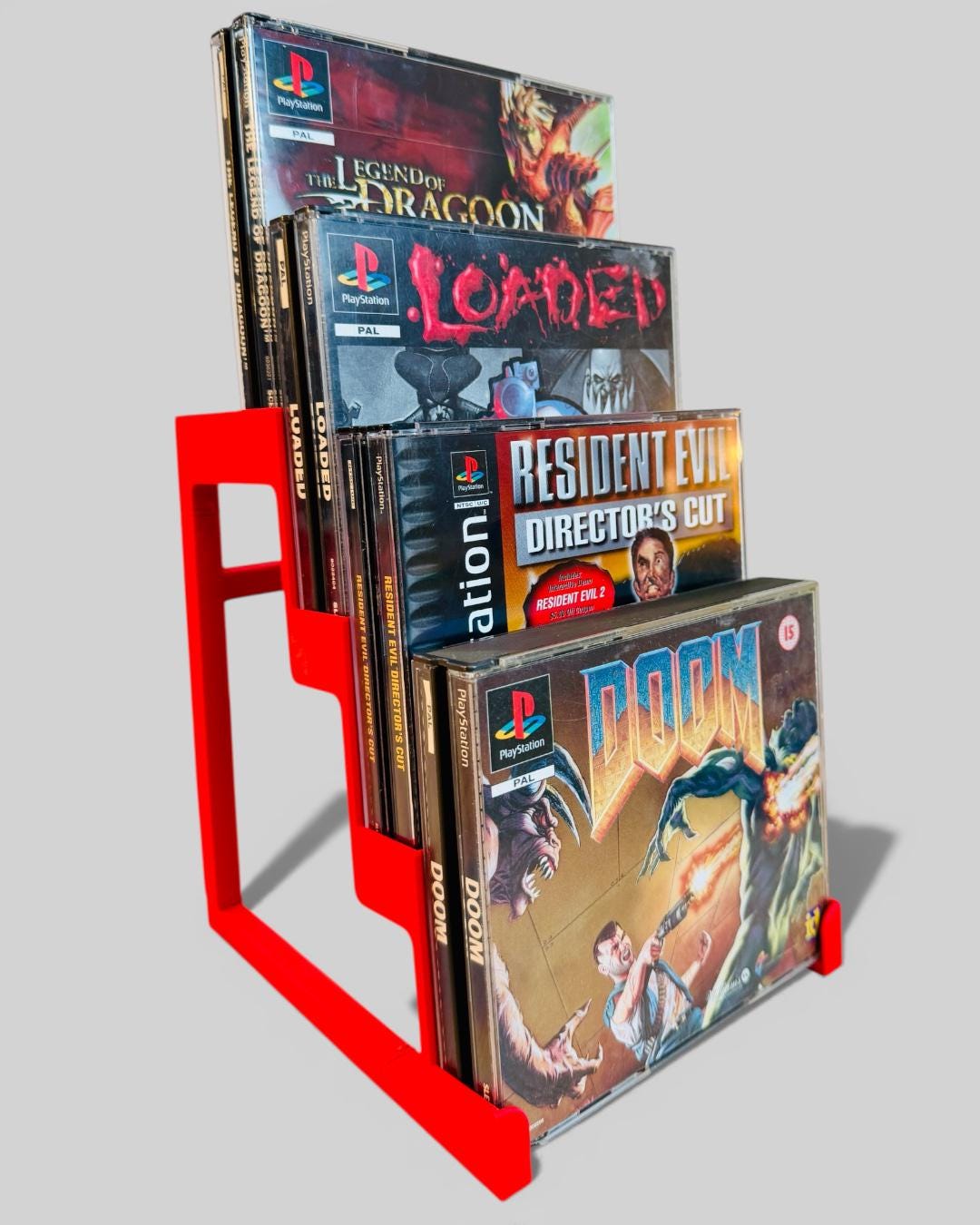 PS1 Stand Double CD / Game Holder for Playstation CD-ROM Display Stand ...
