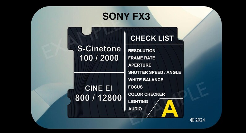 Sony FX3 Camera // Cheat Sheet Check List Sticker - Etsy