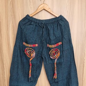 Pants with Pockets and Elastic Waist, Harem Hippie  Comfortable Yoga Trousers Bohemian Festival Pants Baggy Lounge Pants   pump trousers
