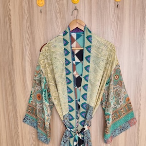 Silk Kimono Robe, Women&#39;s Kimono, Loungewear, Luxury Robe, Bridal Robe, Gift For Her, Nightwear, Sleepwear