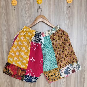 Boho Cotton Patchwork Shorts: Unisex Festival Fashion