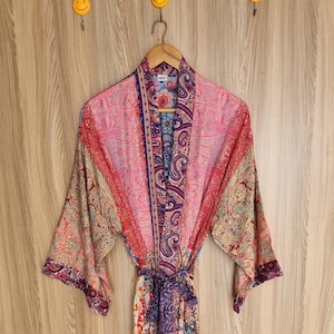 Elegant Kimono Robe For Women, Loungewear, Bridal Party Robe, Lightweight Robe, Gift For Her, Silk Kimono Robe, Satin Feel Kimono,