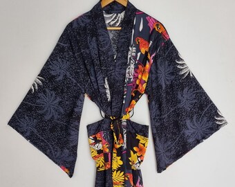 Handgemaakte zijden kimono met paisleyprint, wijde mouwen, boho-stijl, perfect als laagjeskleding voor bruidsmeisjes, festivalkimono, boho-stijl, cadeau.