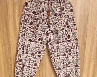 Cotton Harem Pants: Handmade Blockprint Hippie Yoga Joggers