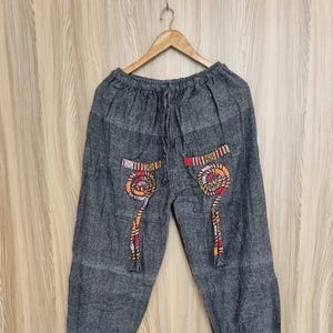 Harem  Pants with Pockets and Elastic Waist, Hippie Comfortable Yoga Trousers Bohemian Festival Pants Baggy Lounge Pants   pump trousers