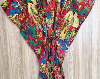 Festlicher indischer Baumwoll-Kaftan - Beach Cover Up & Loungewear