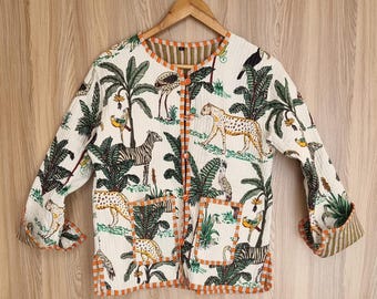 Vintage Kantha Quilted Jacket: Handmade Patchwork Boho Coat