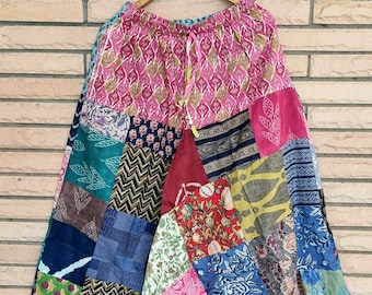 Handmade Cotton Patchwork Harem Pants: Boho Hippie Yoga Pajama Pants