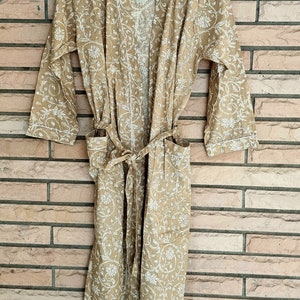 Cotton kimono robe, block print robes for women, Dressing gown, plus sized robes, Cotton Kimono, Beach Cover Up, Lounge Wear, Casual wear