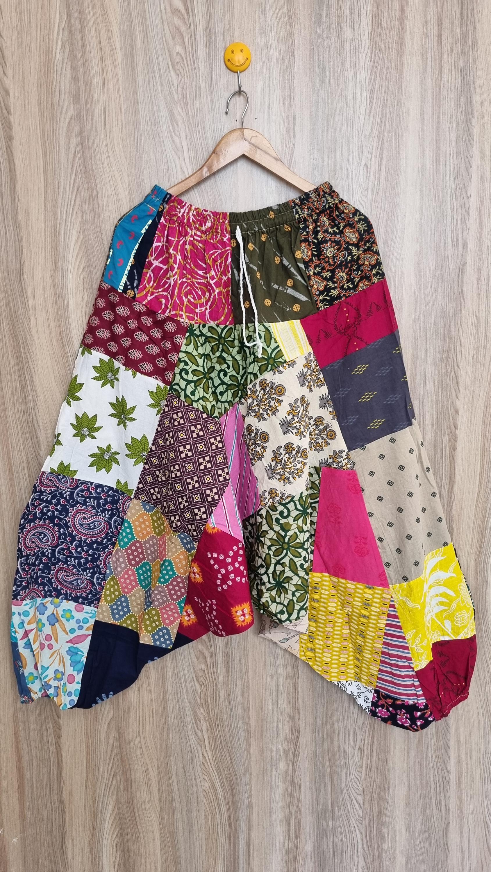 Patchwork Harem Pants: Bohemian Festival Wear, Comfy Cotton