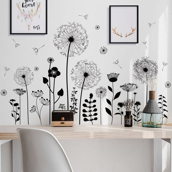 Dandelion Wall Sticker Etsy