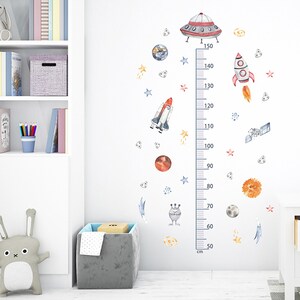 Cartoon spaceship rocket, height wall stickers self-adhesive, children's room decorative wall stickers
