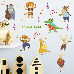 New cartoon animals concert, children's bedroom, porch wall, beautification decoration, wall stickers self-adhesive
