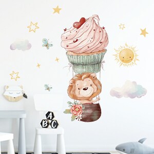 Neu Kuchen Löwe, Cartoon Wandaufkleber, wiederablösbare Aufkleber, Kinderzimmer, Mädchenzimmer Dekoration, Tapeten Aufkleber
