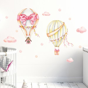 Hot-air balloon cartoon wall stickers, children's room wall decoration stickers self-adhesive