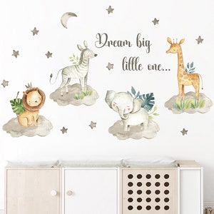 Cartoon elephant lion giraffe, star wall stickers self-adhesive, children's room decoration wall stickers
