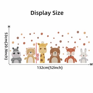 Cartoon giraffe bear lion fox polka dot, wall stickers self-adhesive, children's room decoration wall stickers zdjęcie 6