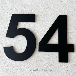 Personalised Luxury House Number | Custom Acrylic House Number | 3mm thick | Up to 20cm Size | Laser Cut House Address | Black or White