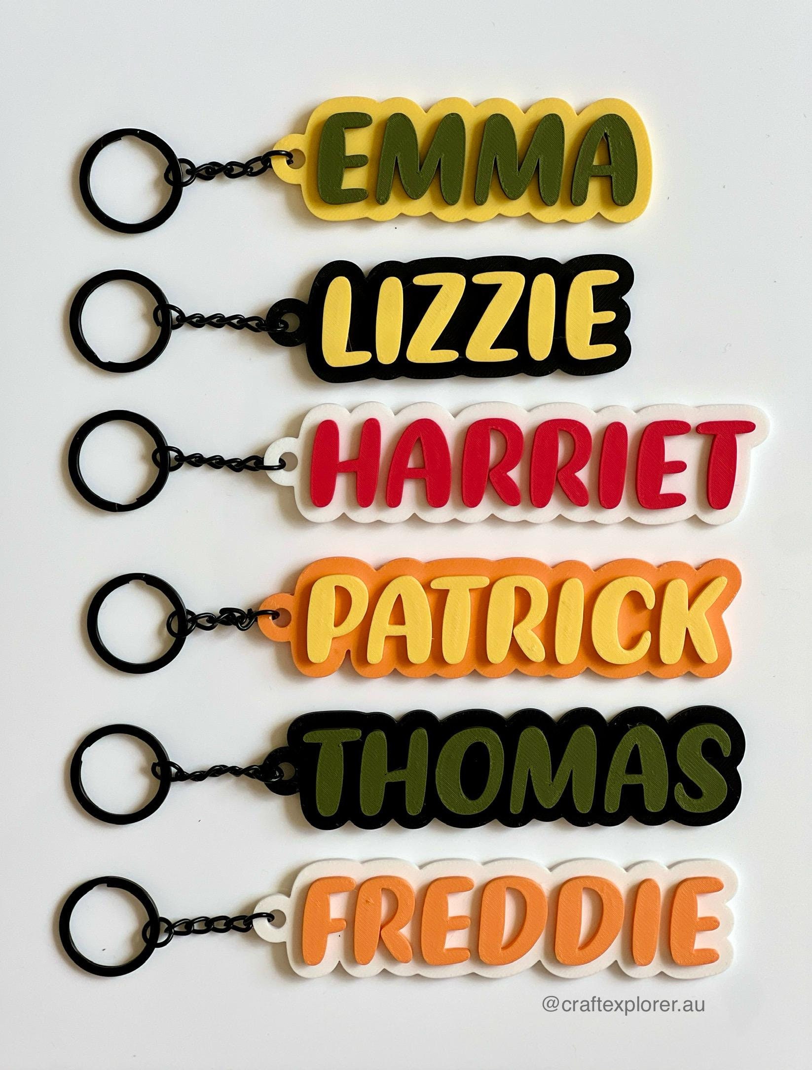 Personalized Name Keychain: 6mm Thick Kids Bag Tag - Etsy