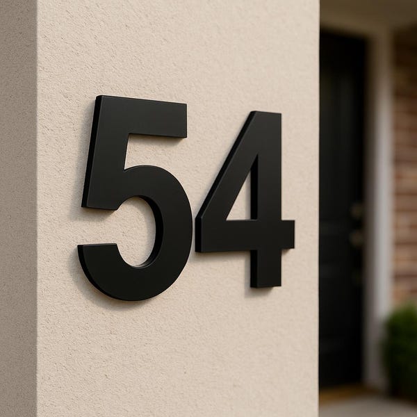 3mm thick | Personalised Luxury House Number | Custom Acrylic House Number | Up to 20cm Size | Laser Cut House Address | Black or White