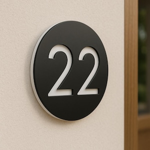 Personalized Acrylic House Number Sign: Modern Black & White Plaque