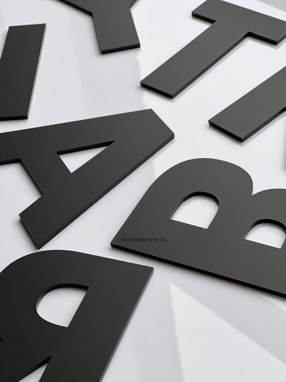 Premium Black or White Laser Cut Acrylic Letters, Numbers 3mm