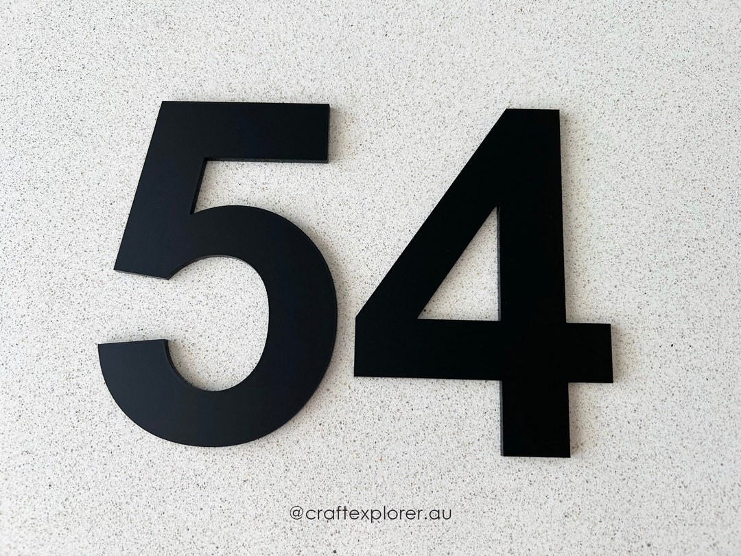 Personalised Luxury House Number Custom Acrylic House Number 3mm Thick ...