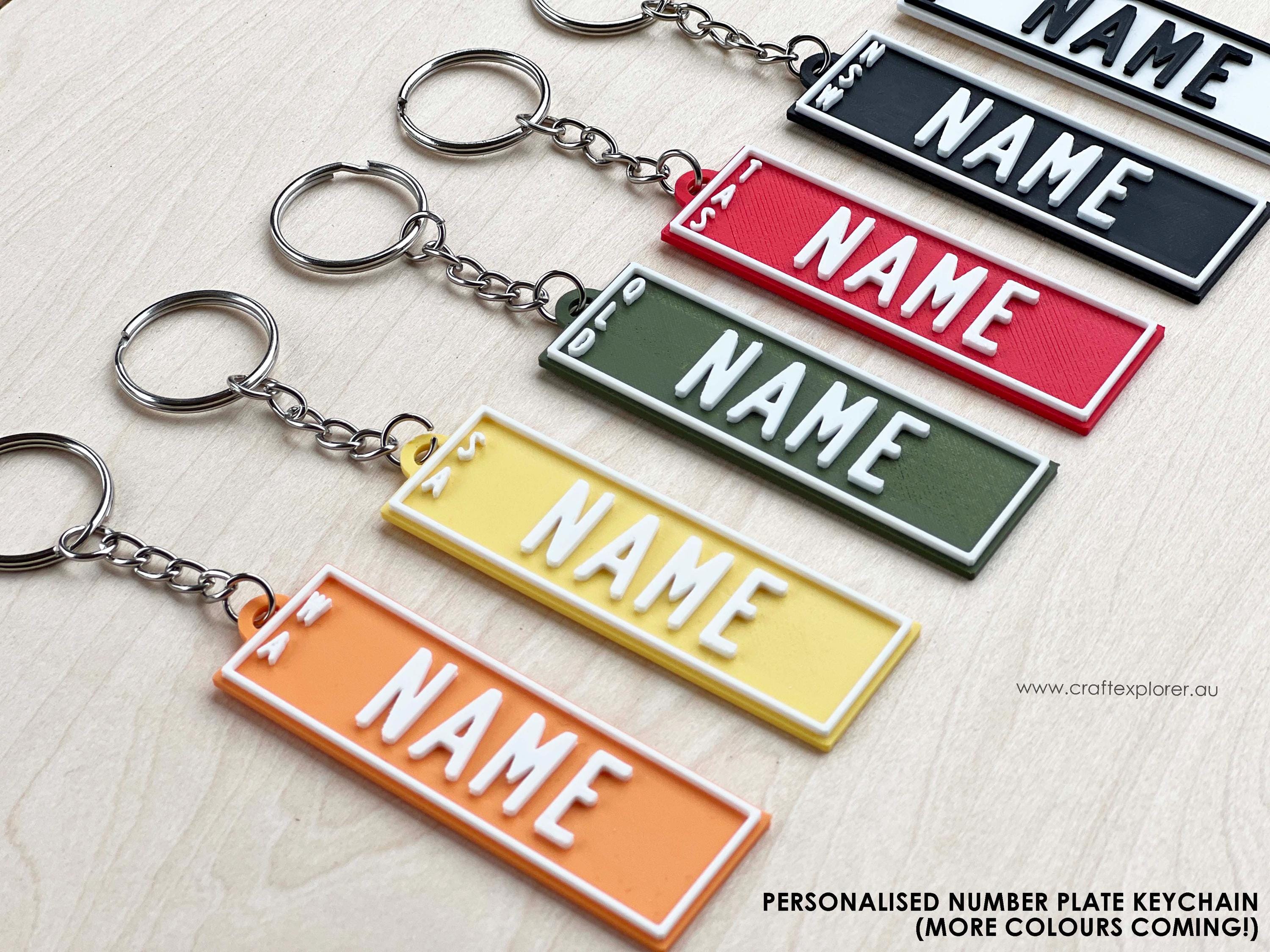 Number Plate Keychain Design Personalized Car Number Plate Keychain: Kids Bag Tag - Etsy Australia
