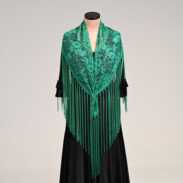 Lace Shawl with Fringes