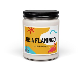 Unique Colorful Inspirational Flamingo Scented Soy Candle