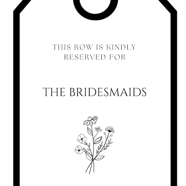 WEDDING AISLE TAGS - Reserved Sign