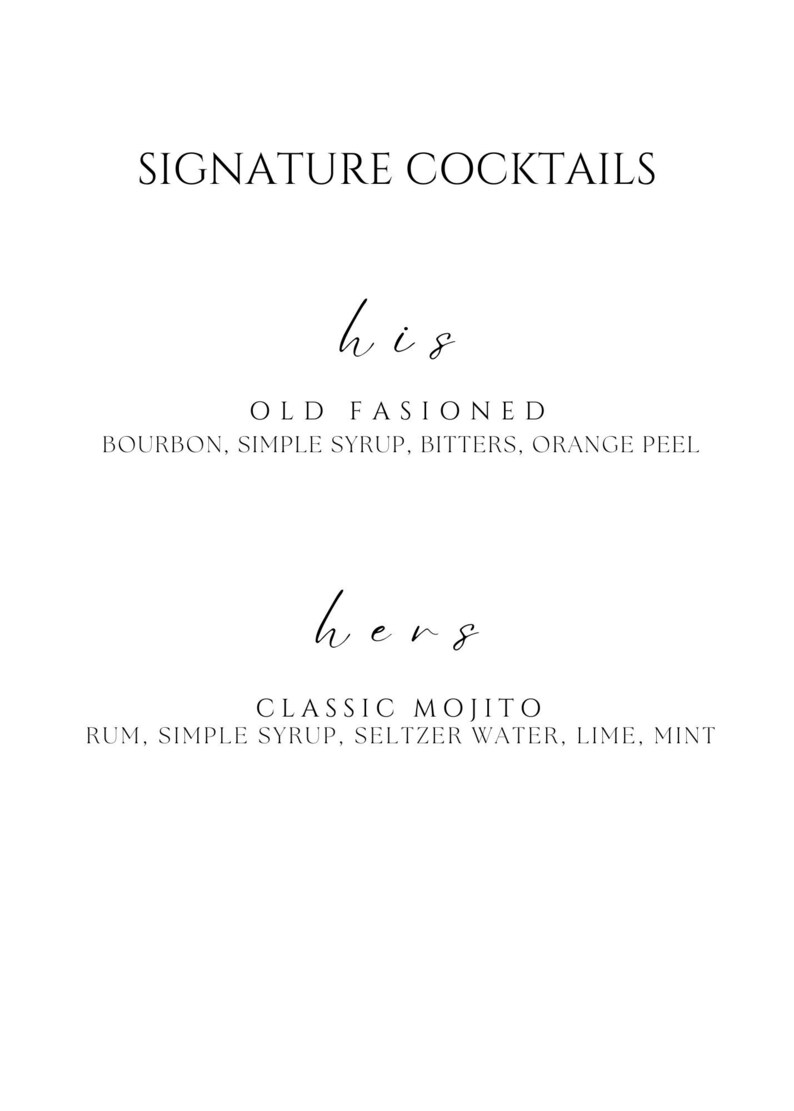 SIGNATURE COCKTAIL SIGN Template Etsy SIGNATURE COCKTAIL SIGN Template Etsy