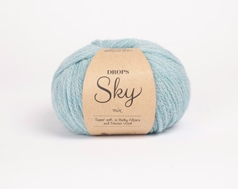 Baby Alpaca Dk Yarn Garnstudio Drops Design Sky Baby Alpaca Extra Fine Merino Light Weight Chain Construction Knitting Wool